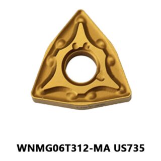 Original Mitsubishi WNMG06T312-MA US735 Carbide Turning Insert - Trigon 80° | Steel (10 PCS)