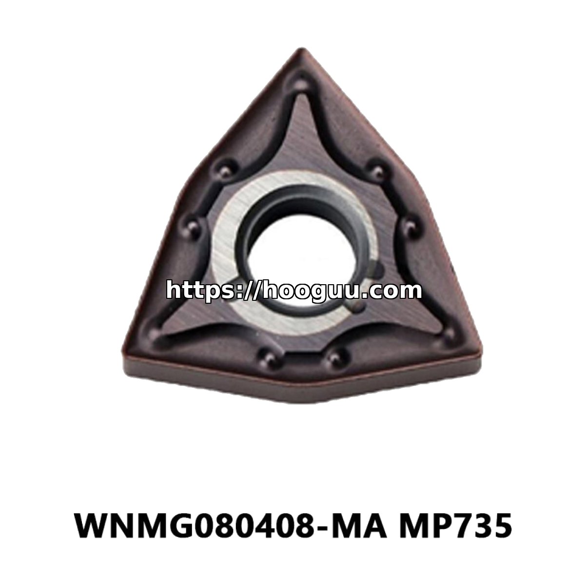 Original Mitsubishi WNMG080408-MA MP735 Carbide Turning Insert - Trigon 80° | Steel, Stainless Steel (10 PCS)