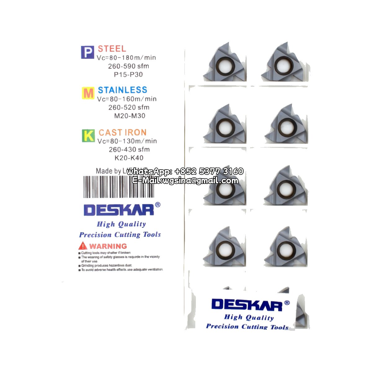 Original Deskar 16ER11BSPT Carbide Insert | Steel & More (10 PCS) LDA 16ER11BSPT LDA