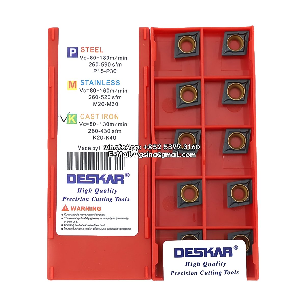 Original Deskar CCMT09T304 LF3018 Carbide Insert - Diamond 80° | Steel & More (10 PCS)