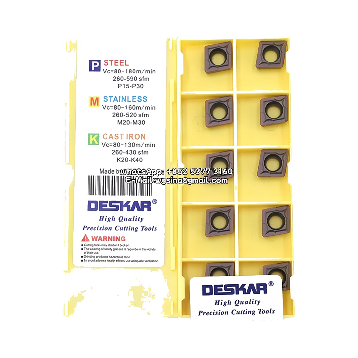 Original Deskar CCMT09T304 LF6018 Carbide Insert - Diamond 80° | Steel & More (10 PCS)