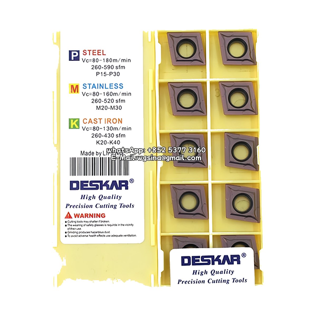 Original Deskar CCMT120404 LF6018 Carbide Insert - Diamond 80° | Steel & More (10 PCS)