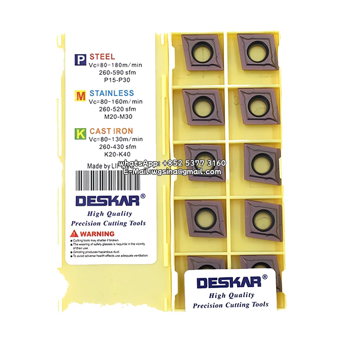 Original Deskar CCMT120408 LF6018 Carbide Insert - Diamond 80° | Steel & More (10 PCS)