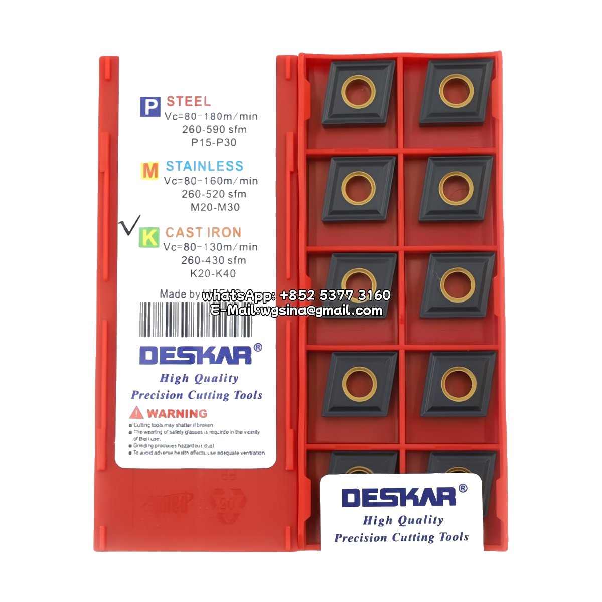 Original Deskar CNMG120408 LF3018 Carbide Insert - Diamond 80° | Steel & More (10 PCS)