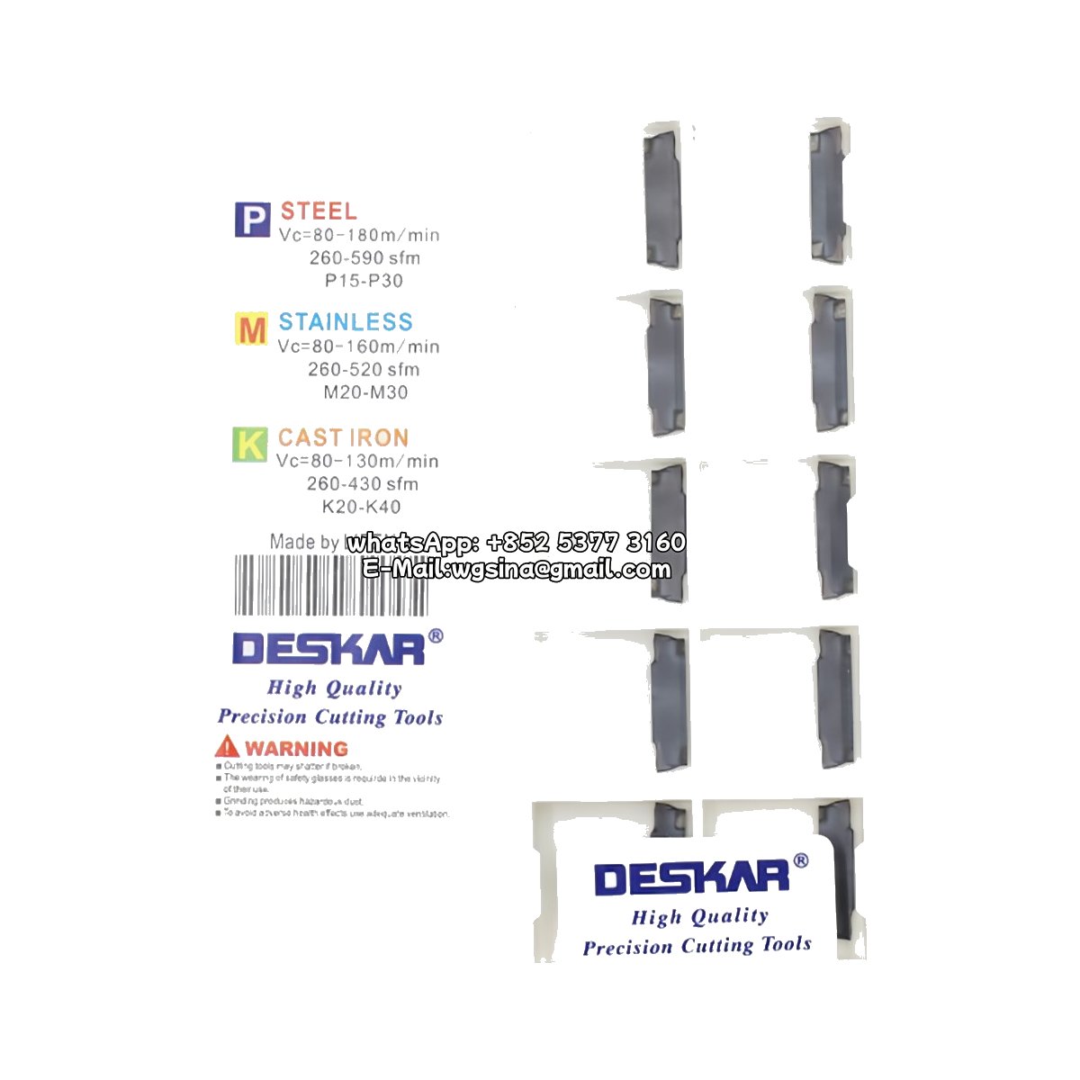 Original Deskar MGMN300-M Carbide Insert - Diamond 86° | Steel, Stainless Steel (10 PCS) LDA MGMN300-M LDA