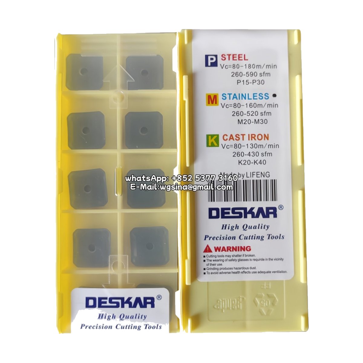 Original Deskar SEET1203AFEN LF6018 Carbide Insert - Square | Steel, Stainless Steel (10 PCS)