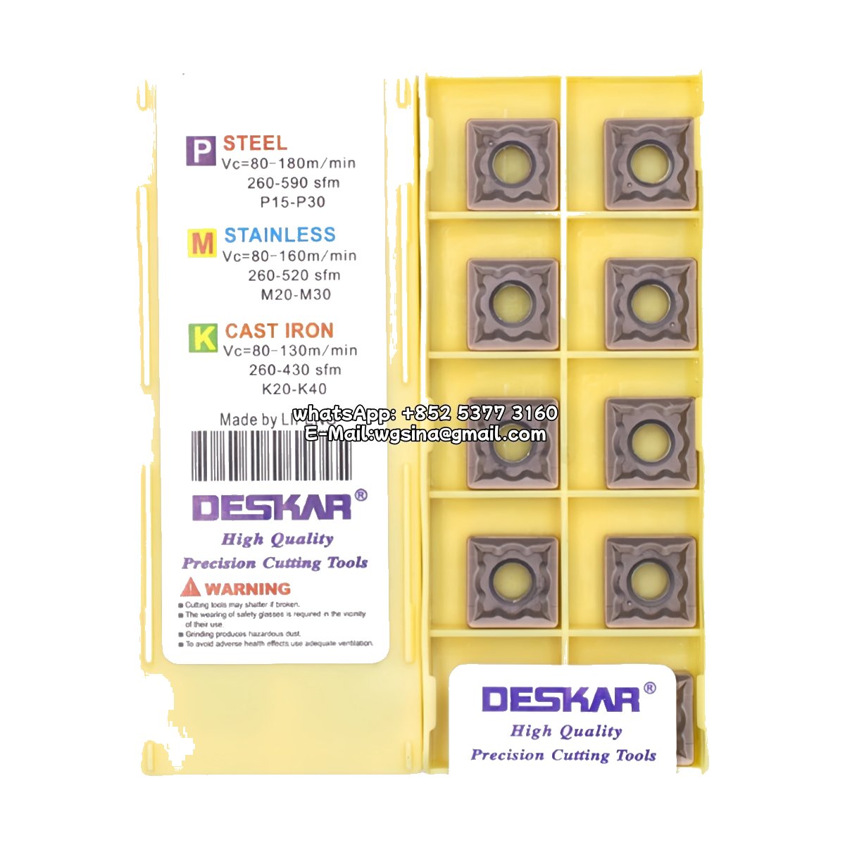 Original Deskar SNMG120412-GS LF6018 Carbide Insert - Square | Steel & More (10 PCS)