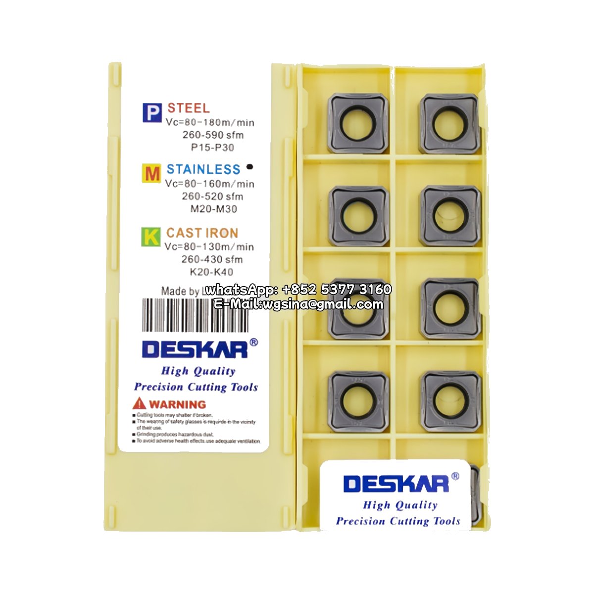 Original Deskar SNMX1205ANN-F57 LF6018 Carbide Insert - Square | Steel, Stainless Steel (10 PCS)