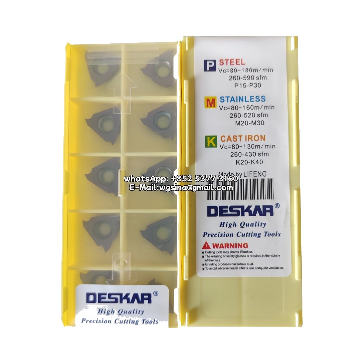 Original Deskar TGF32R090 LF6018 Carbide Insert - Triangle | Steel, Stainless Steel (10 PCS)