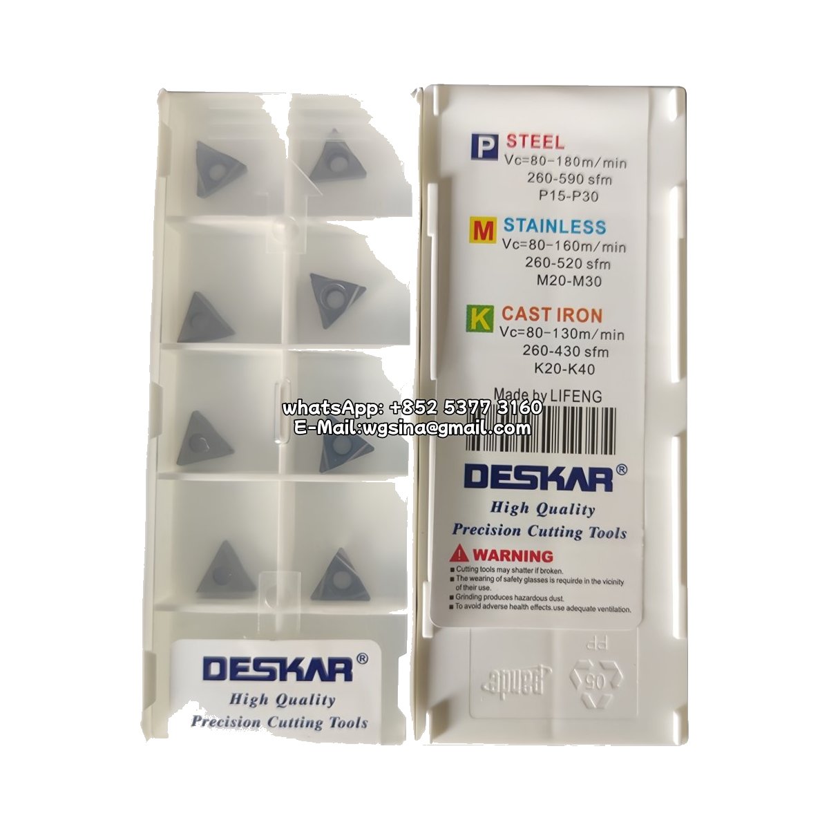 Original Deskar TPGH090204L-F Carbide Insert - Triangle | Steel & More (10 PCS) LF90 TPGH090204L-F LF90
