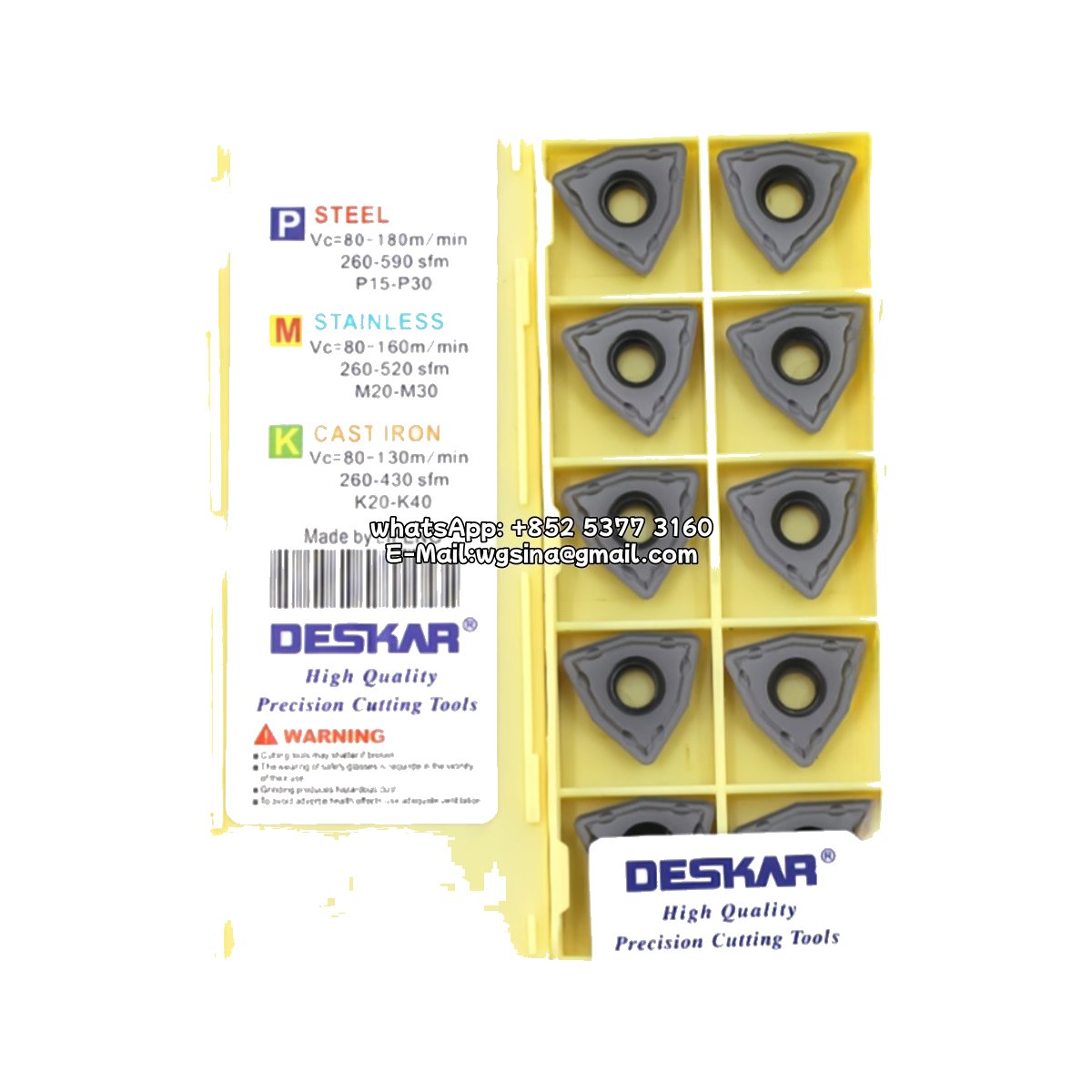 Original Deskar WCMT080412-SF LF6018 Drill | Steel, Stainless Steel