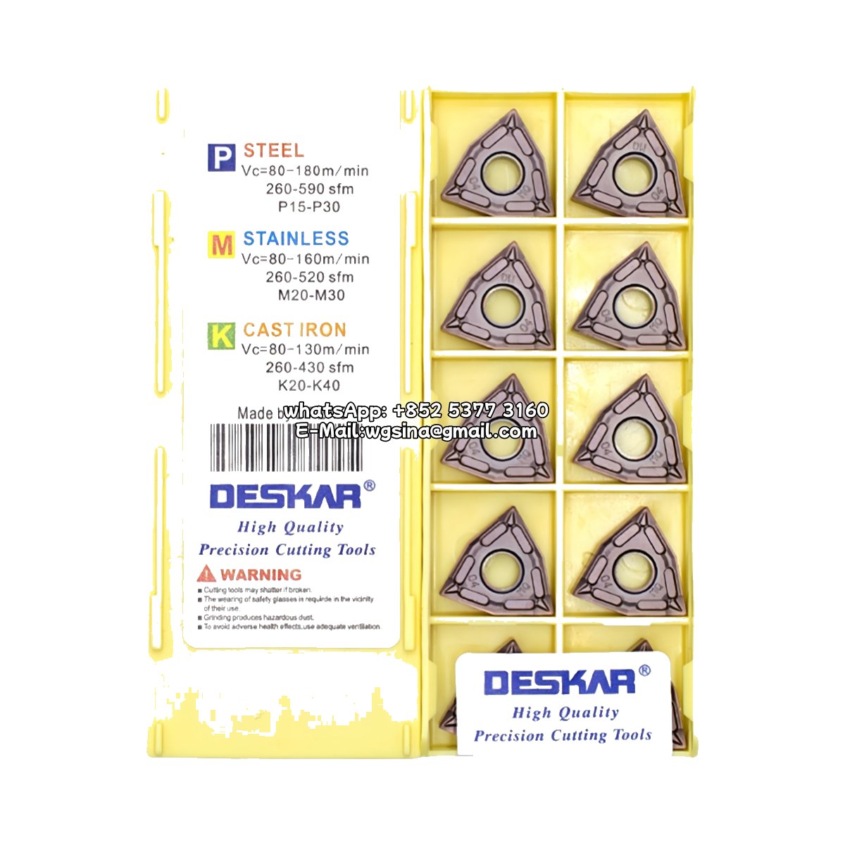Original Deskar WNMG080404-MS LF6018 Carbide Insert - Trigon 80° | Steel & More (10 PCS)