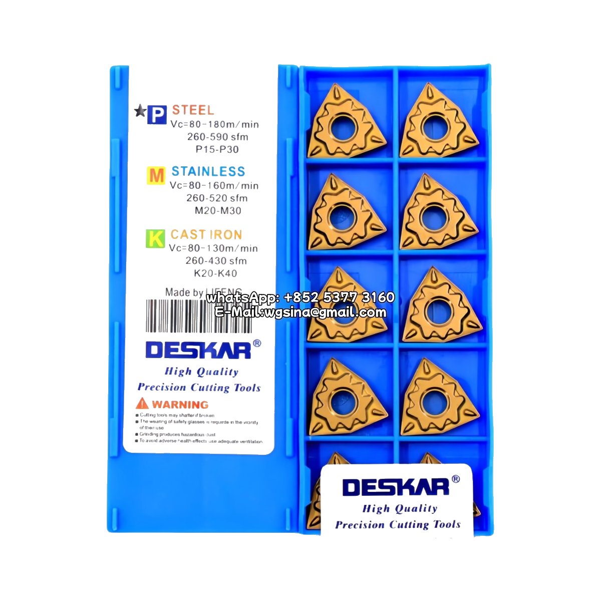 Original Deskar WNMG080404-HQ LF9018 Carbide Insert - Trigon 80° | Steel & More (10 PCS)