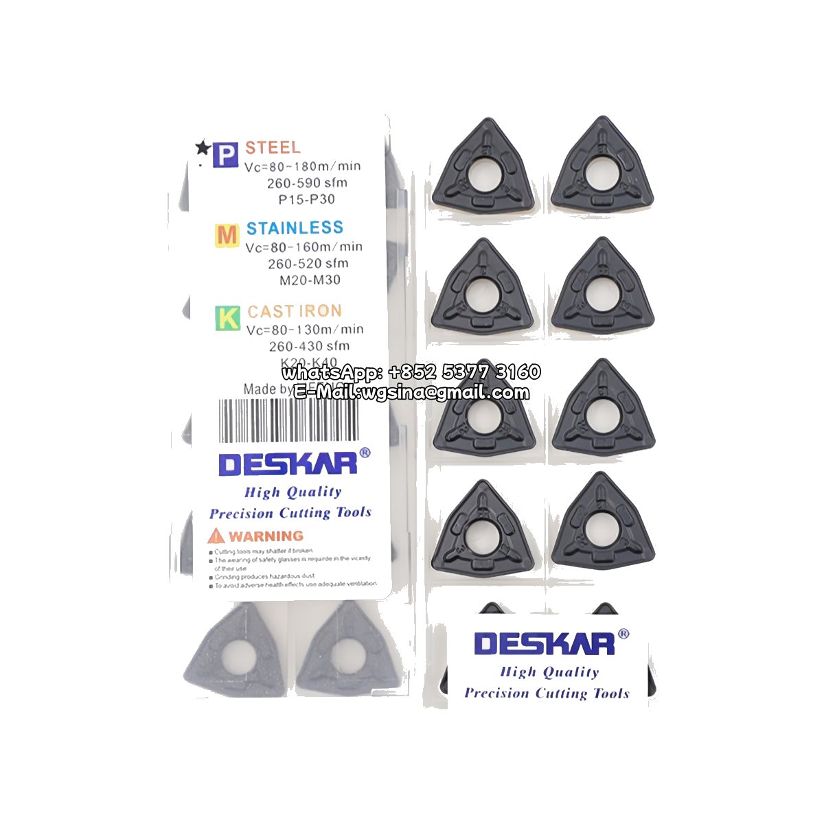 Original Deskar WNMG080412-PR LF9218 Carbide Insert - Trigon 80° | Steel, Cast Iron (10 PCS)