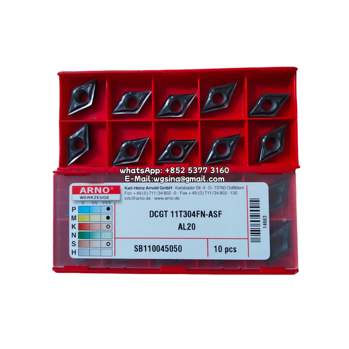 ARNO 100% Original DCGT11T304FN-ASF AL20 Cutting Tools 10PCS