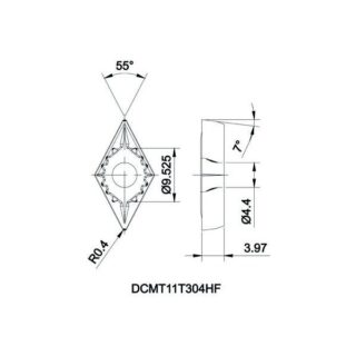 Original Kyocera DCMX11T304R-WP PV720 Carbide Turning Insert - Diamond 55°