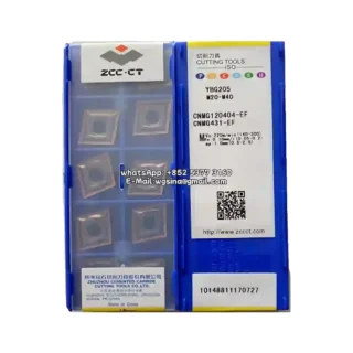 Original Zcc CNMG120404-EF YBG205 Carbide Insert - Diamond 80° | Steel (10 PCS)