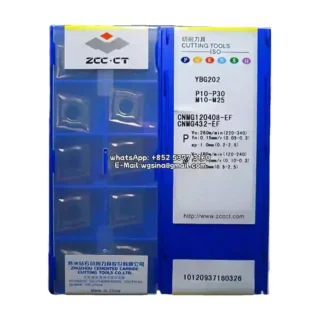 Original Zcc CNMG120408-EF YBG202 Carbide Insert - Diamond 80° | Steel (10 PCS)