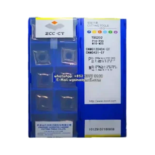 Original Zcc CNMG120404-EF YBG202 Carbide Insert - Diamond 80° | Steel (10 PCS)
