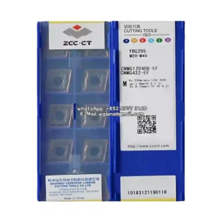 Original Zcc CNMG120408-EF YBG205 Carbide Insert - Diamond 80° | Steel (10 PCS)