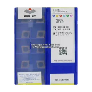 Original Zcc CCMT09T304-EM YBG205 Carbide Insert - Diamond 80° | Steel (10 PCS)