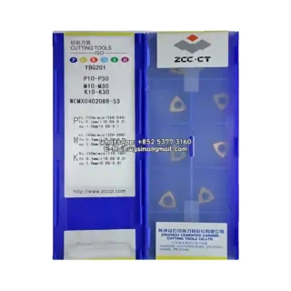 Original Zcc WCMX040208R-53 YBG201 Carbide Insert - Trigon 80° (10 PCS)