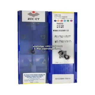Original Zcc WCMX030208R-53 YBG202 Carbide Insert - Trigon 80° | Steel (10 PCS)