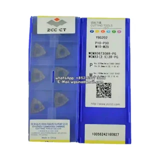 Original Zcc WCMX06T308R-PG YBG202 Carbide Insert - Trigon 80° | Steel (10 PCS)