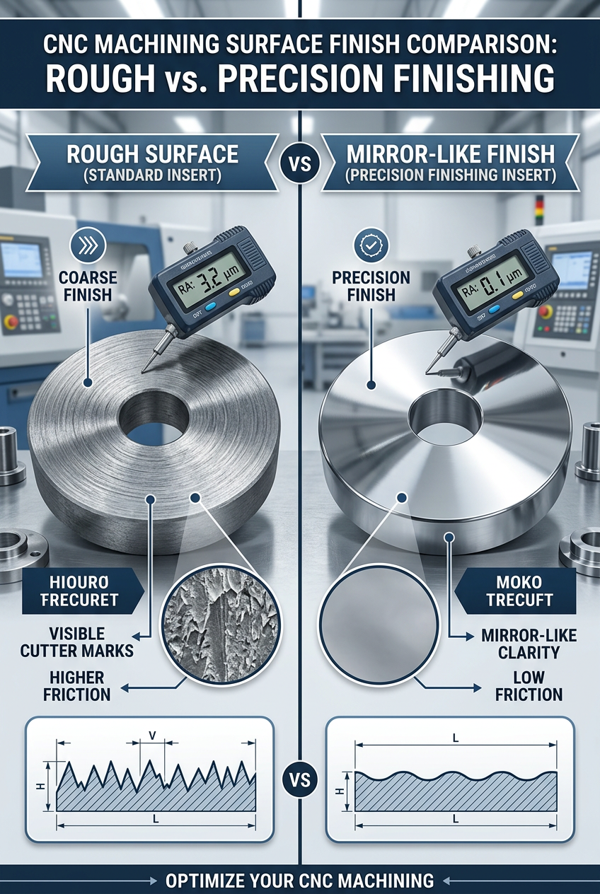 Surface Finish Comparison - Standard vs Wiper Insert