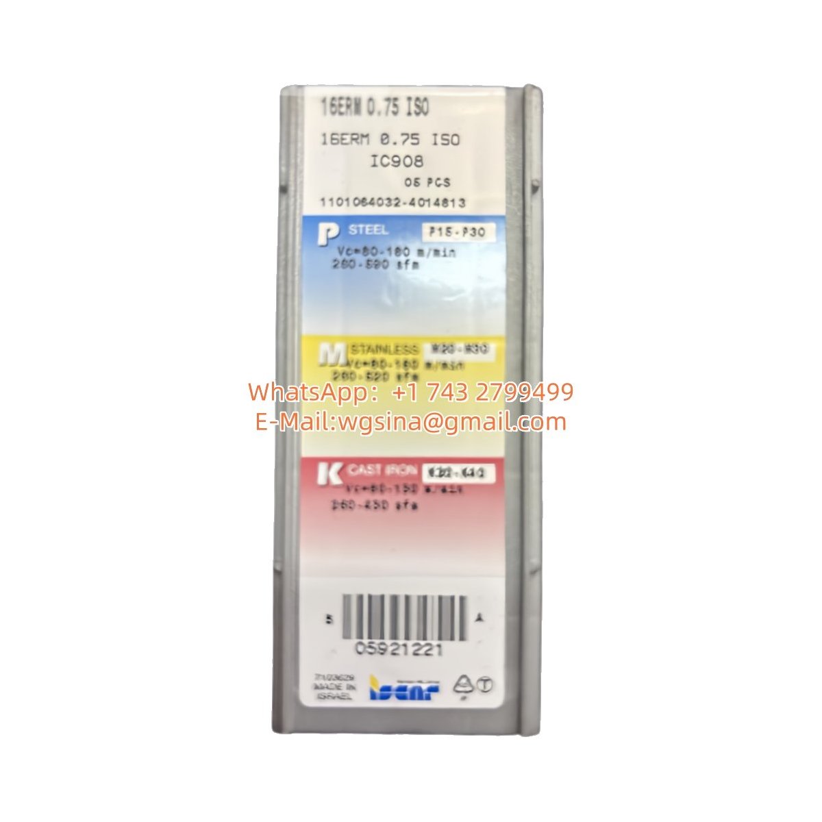 Original Iscar IC908 IC908 Cutting Tool | Steel & More 16ER 0.75 16ER 0.75 IC908