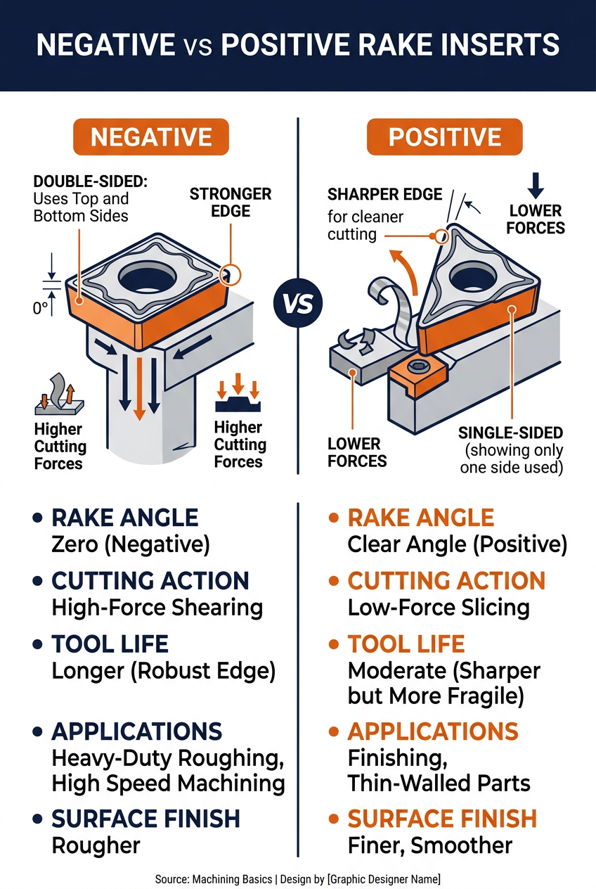 Negative vs Positive Rake Inserts Comparison