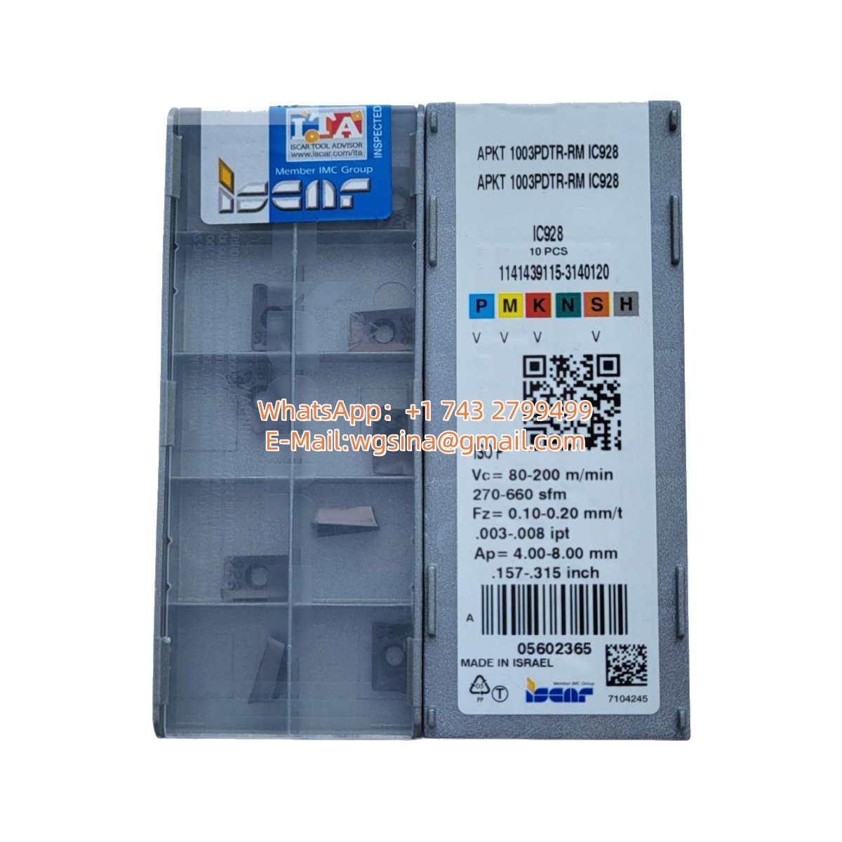 Iscar APKT1003PDTR-RM IC928 Parallelogram 85°