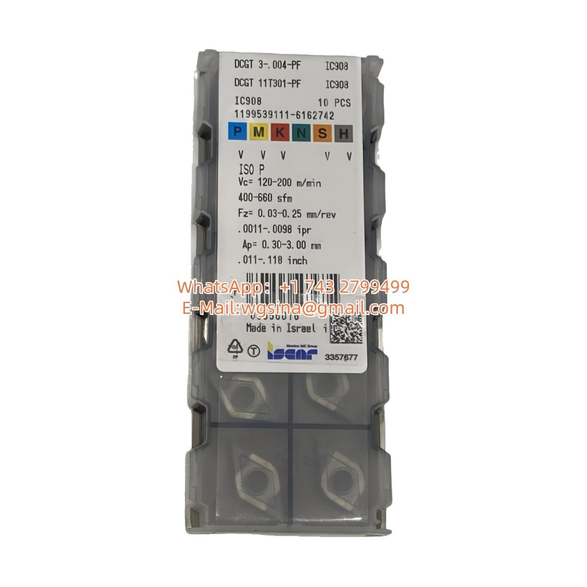 Original Iscar DCGT11T301-PF IC908 Cutting Tool | Heat-Resistant Alloys