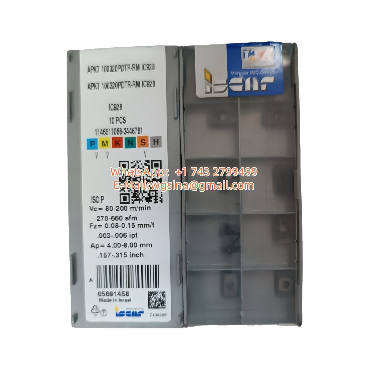 Original Iscar APKT100320PDR-RM IC928 Carbide Insert - Parallelogram 85° HM90 HM90 APKT100320PDR-RM IC928