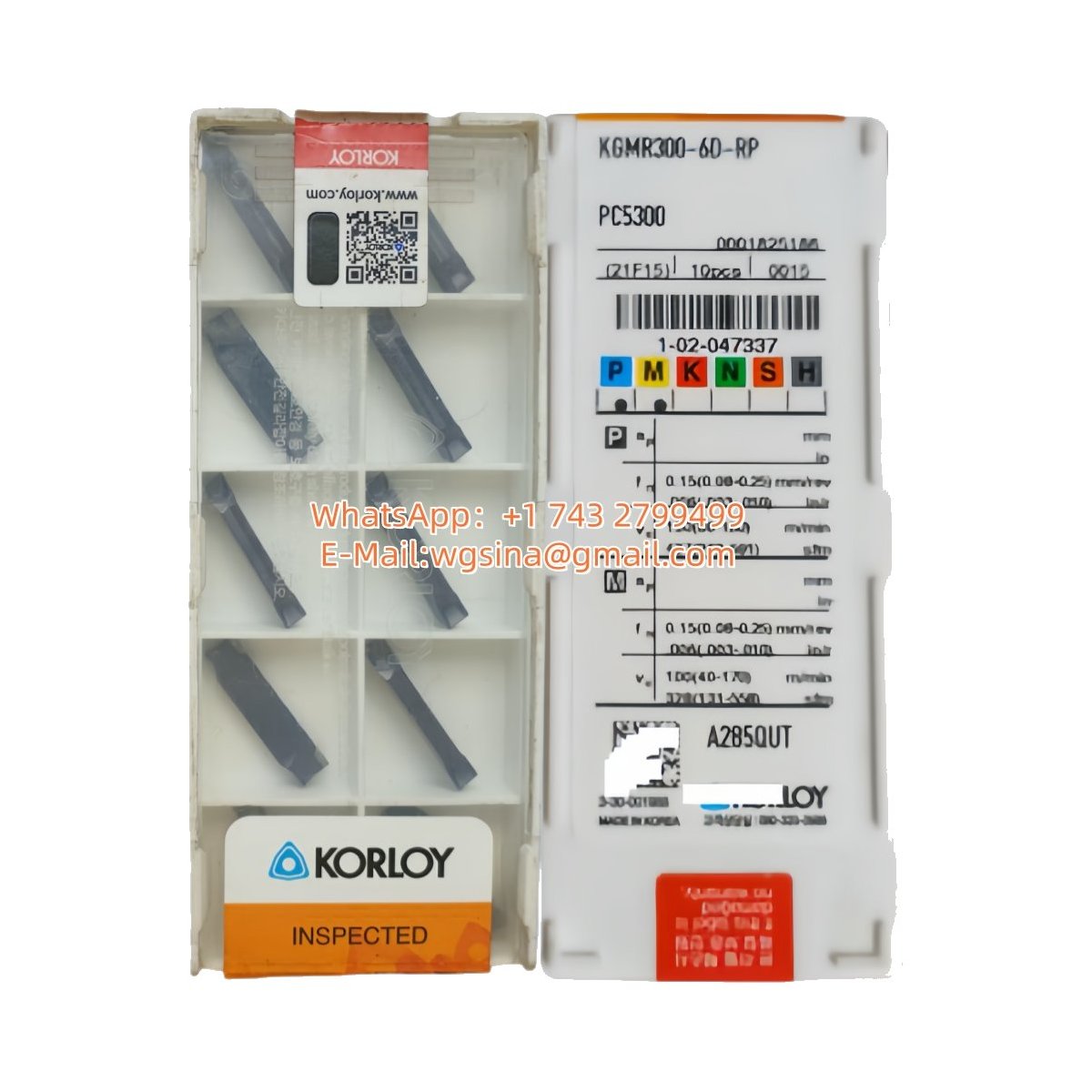 Original Korloy KGMR300-6D-RP PC5300 Carbide Insert - Parallelogram 55° | Steel & More