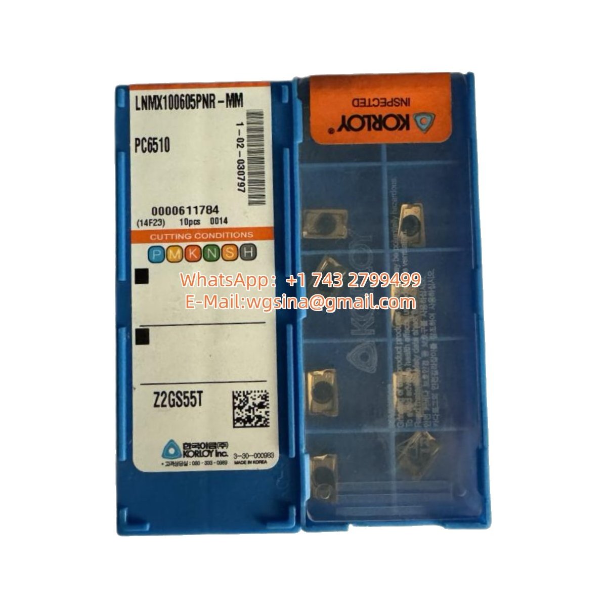 Original Korloy LNMX100605PNR-MM PC6510 Carbide Insert - Rectangle | Steel & More