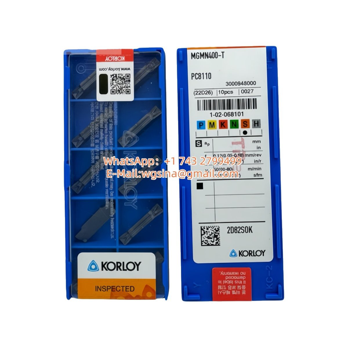 Original Korloy MGMN400-T PC8110 Carbide Insert - Diamond 86° | Steel & More