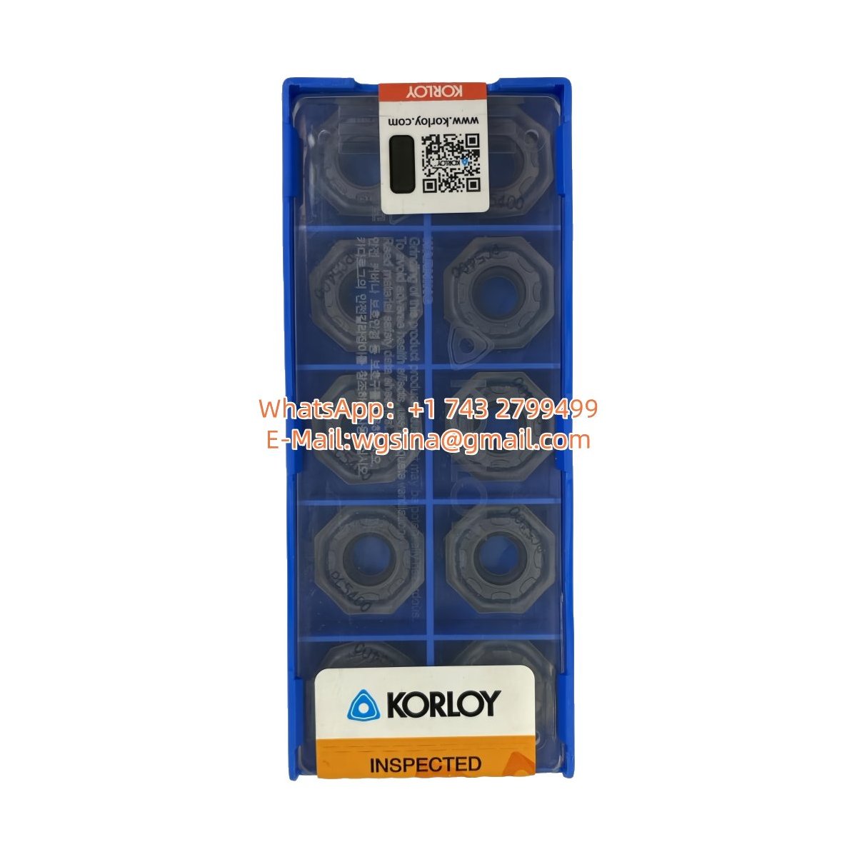 Original Korloy ONMX060608-MF PC5400 Carbide Insert - Octagonal | Steel, Cast Iron