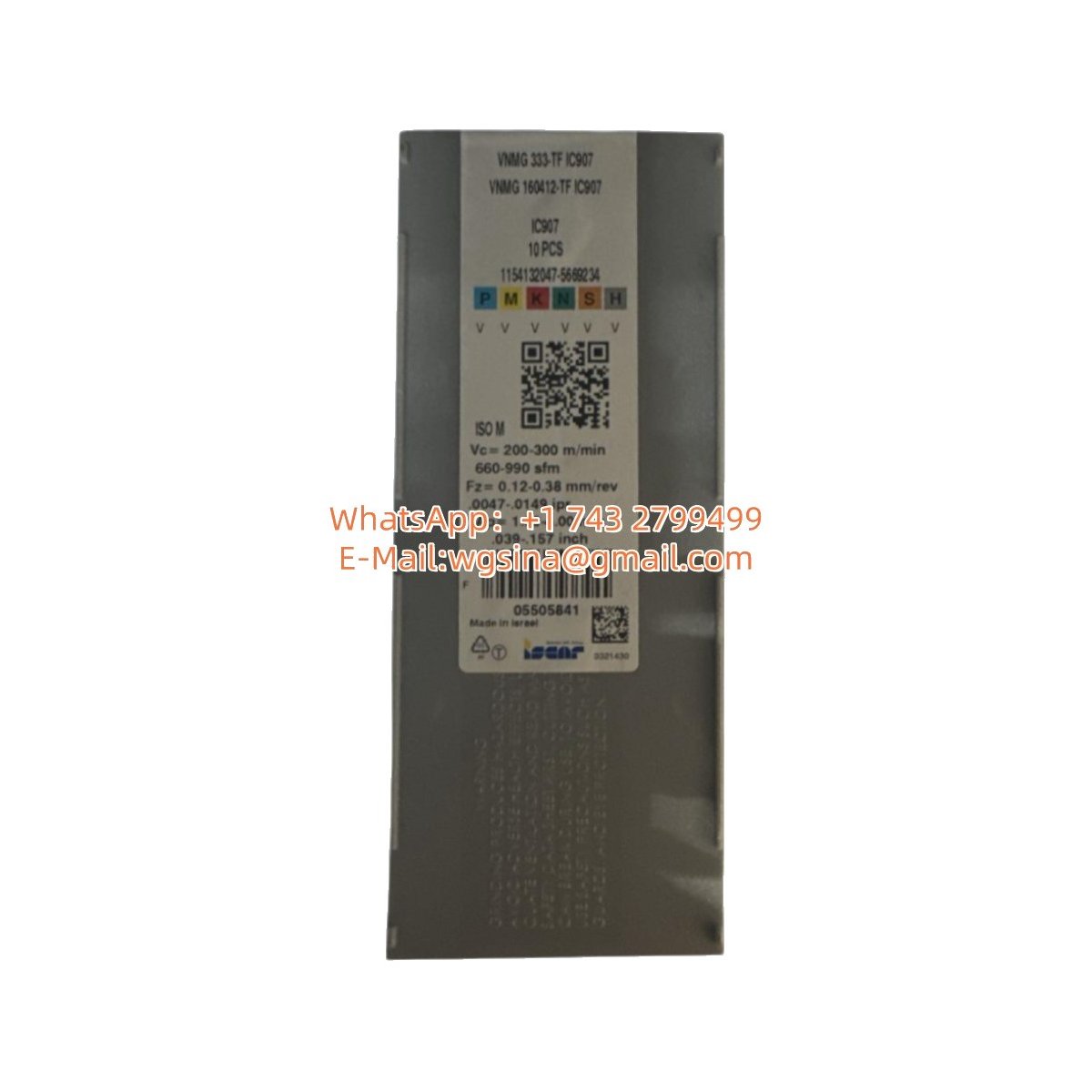 Original Iscar VNMG160412 IC907 Carbide Insert - Diamond 35° | Stainless Steel & More