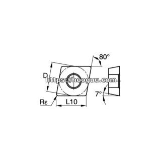 Original Kennametal CCMT3253MP Carbide Turning Insert - Diamond 80° | Non-ferrous