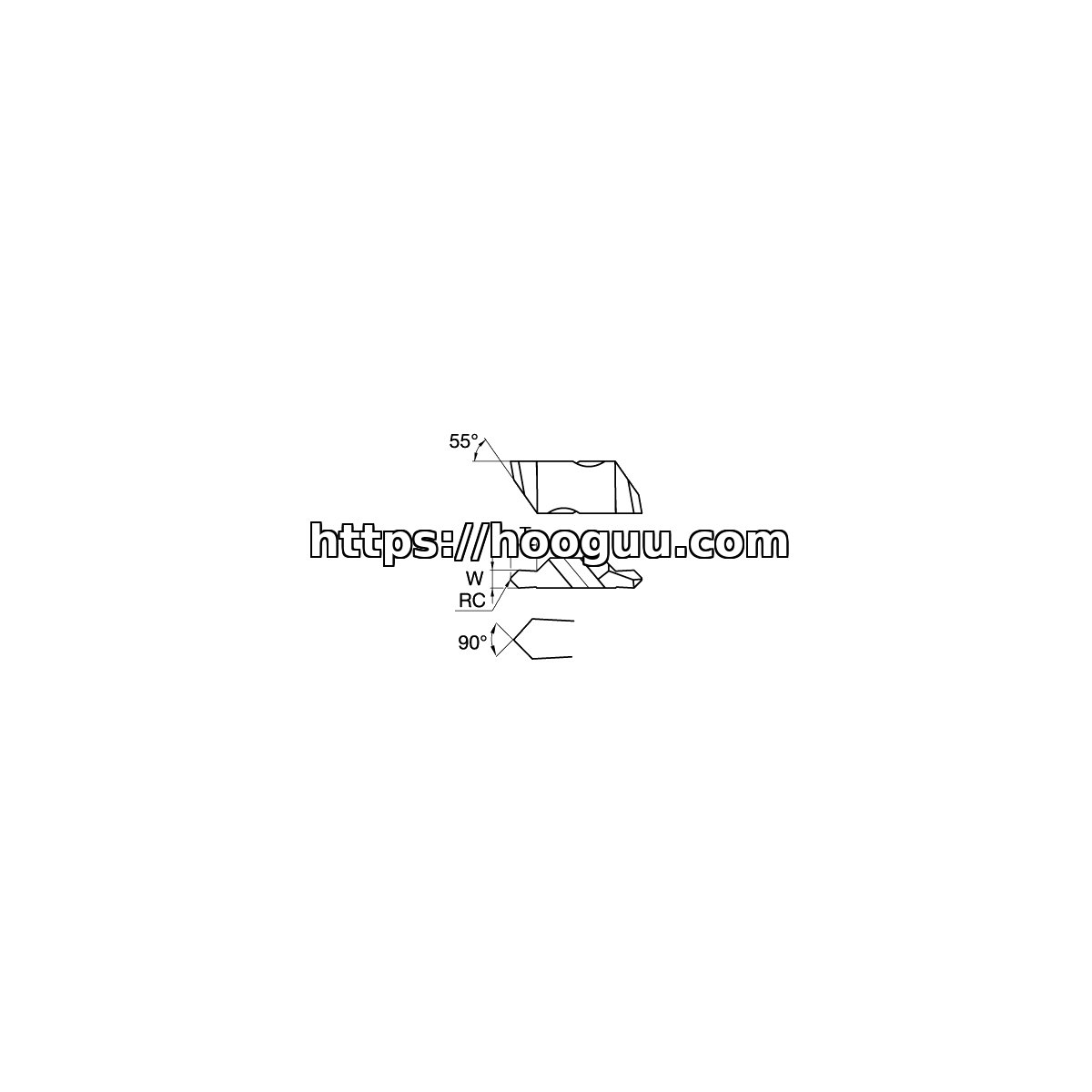 Original Kennametal KC5025 KC5025 Carbide Grooving/Parting Insert - Parallelogram 55° | Steel & More NU3156L NU3156L KC5025