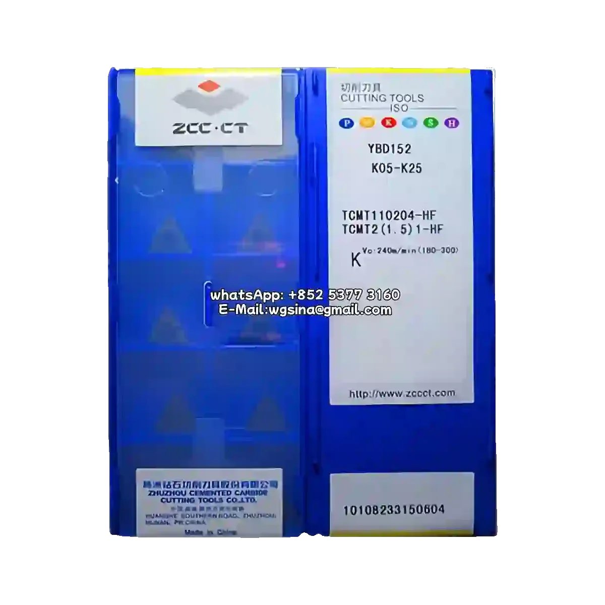 Original ZCC-CT TCMT110204-HF YBD152 Carbide Insert - Triangle | Steel, Cast Iron (10 PCS)