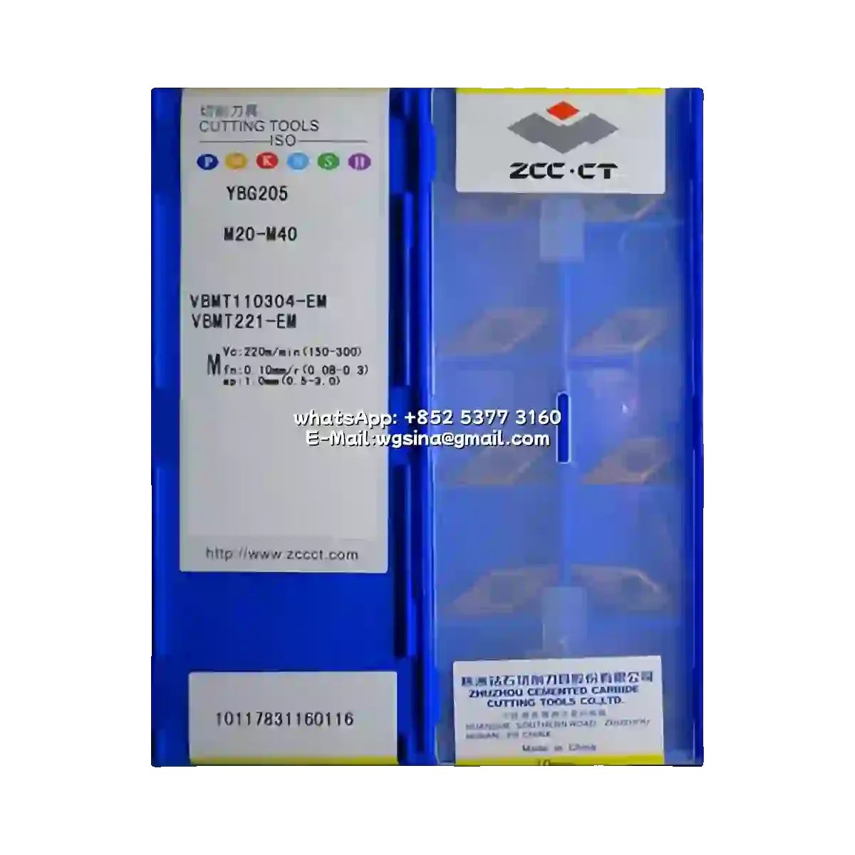 Original ZCC-CT VBMT110304-EM YBG205 Carbide Insert - Diamond 35° | Steel, Stainless Steel (10 PCS)