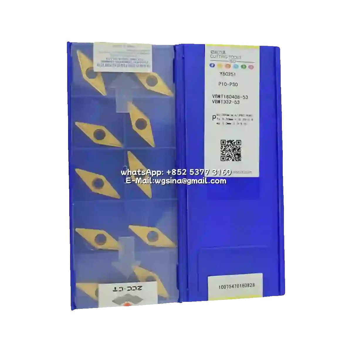 Original ZCC-CT VBMT160408-53 YBC251 Carbide Insert - Diamond 35° | Steel, Stainless Steel (10 PCS)