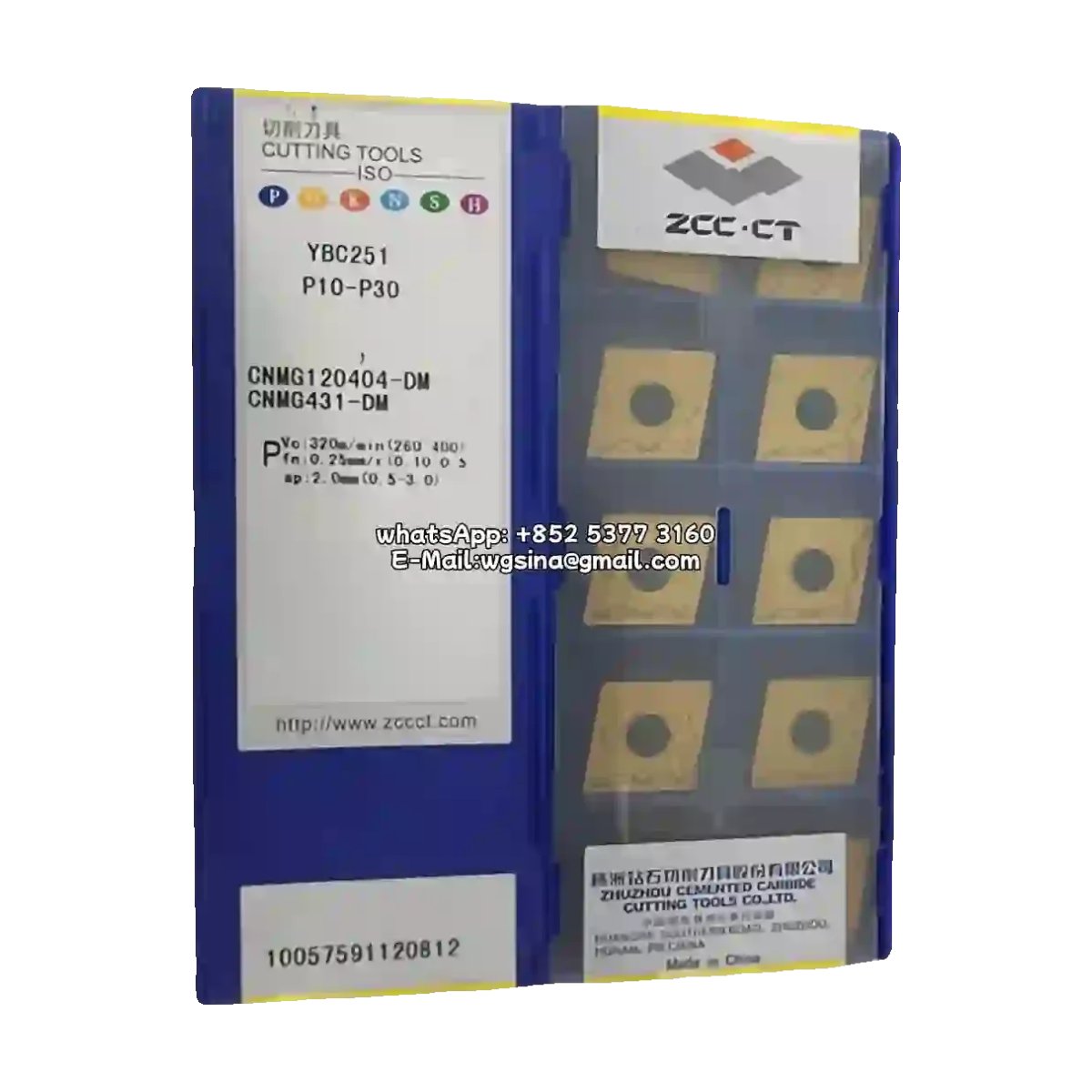 Original ZCC-CT CNMG120404-DM YBC251 Carbide Insert - Diamond 80° | Steel, Stainless Steel (10 PCS)