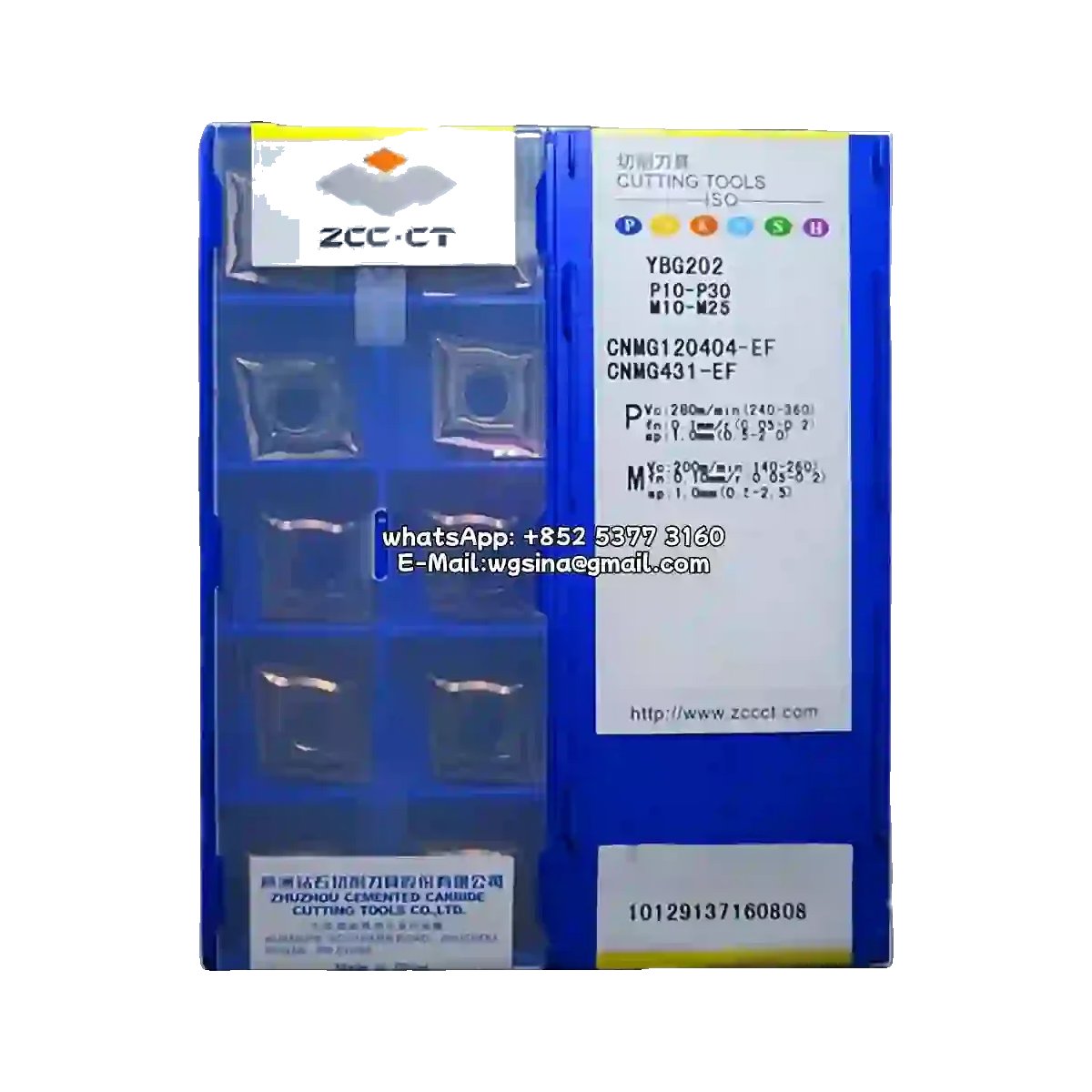 Original ZCC-CT CNMG120404-EF YBG202 Carbide Insert - Diamond 80° | Steel, Stainless Steel (10 PCS)