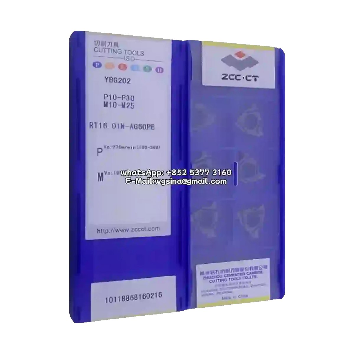 Original ZCC-CT RT16.01N-AG60PB YBG202 Carbide Insert - Round | Steel, Stainless Steel (10 PCS)
