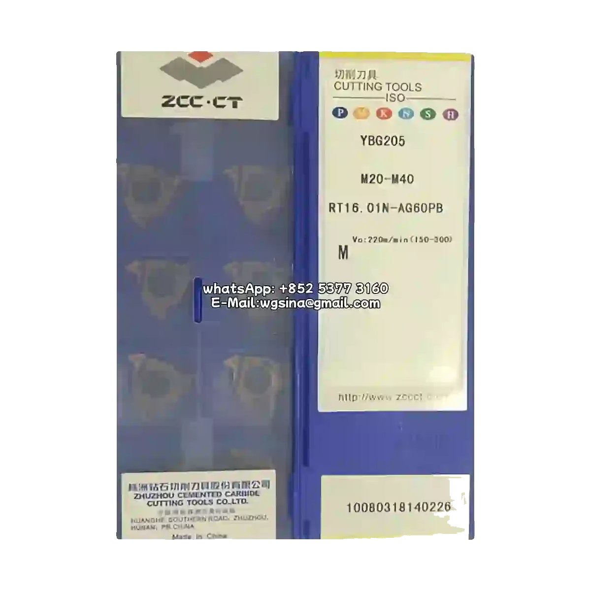 Original ZCC-CT RT16.01N-AG60PB YBG205 Carbide Insert - Round | Steel, Stainless Steel (10 PCS)