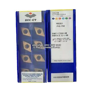 Original ZCC-CT DCMT11T304-HR YBC251 Carbide Insert - Diamond 55° | Steel, Cast Iron (10 PCS)