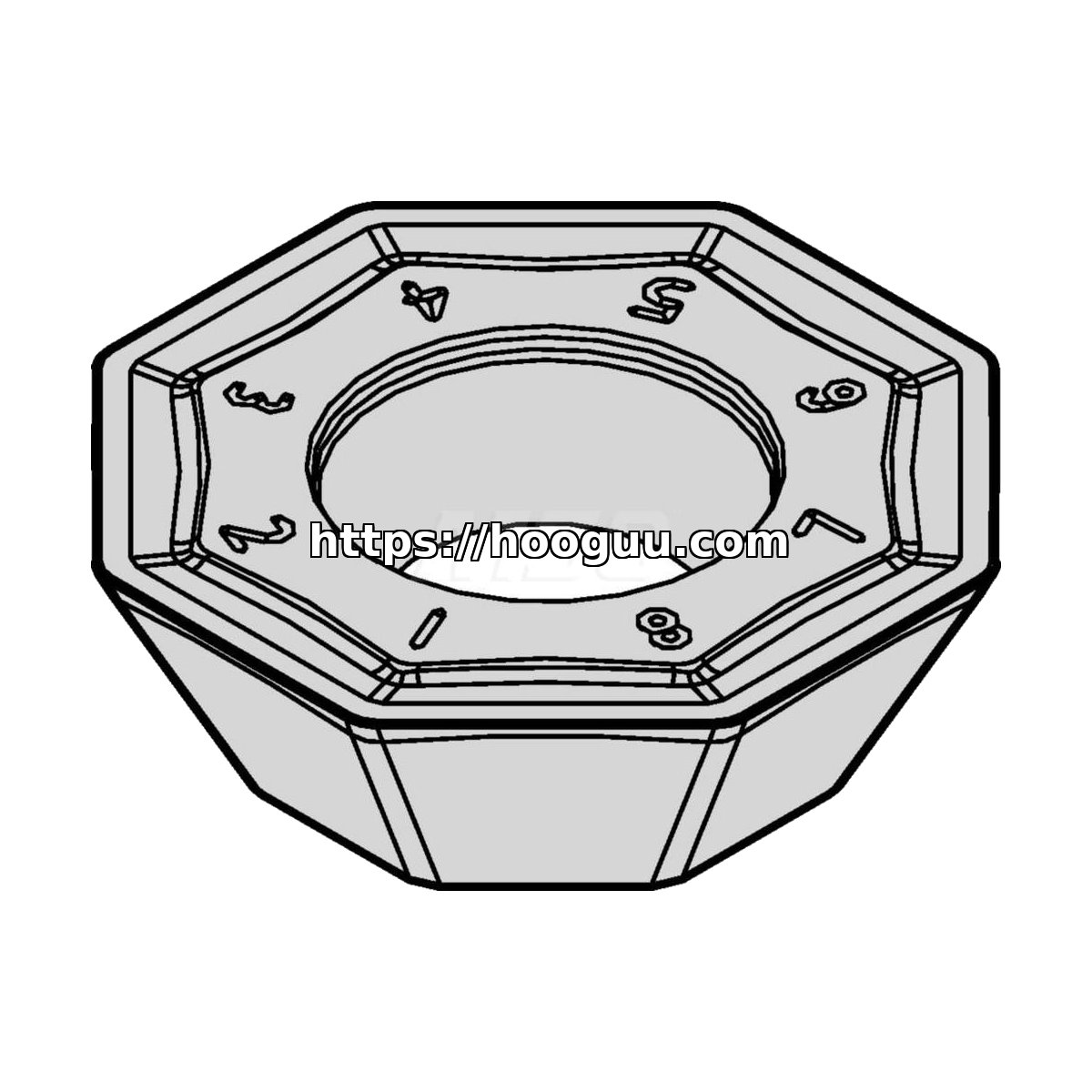 Original Kennametal OFPT53AFEN4GB Carbide Milling Insert - Octagonal | Cast Iron OFPT06L5AFENGB KCK20B